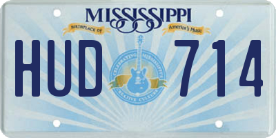 MS license plate HUD714