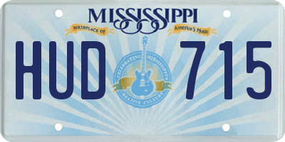 MS license plate HUD715