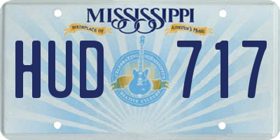 MS license plate HUD717