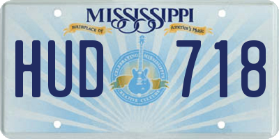 MS license plate HUD718