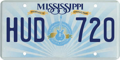 MS license plate HUD720