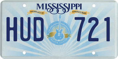 MS license plate HUD721