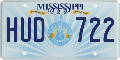 MS license plate HUD722