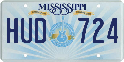 MS license plate HUD724