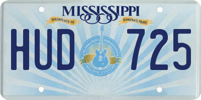 MS license plate HUD725