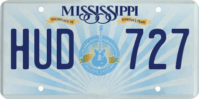 MS license plate HUD727