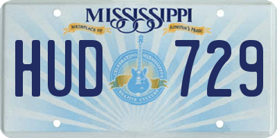 MS license plate HUD729