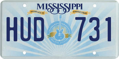 MS license plate HUD731