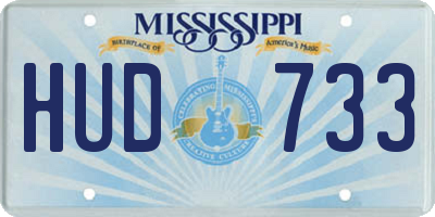 MS license plate HUD733