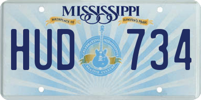 MS license plate HUD734