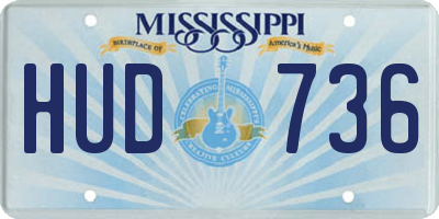 MS license plate HUD736