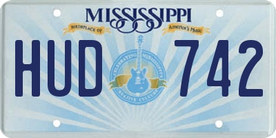 MS license plate HUD742