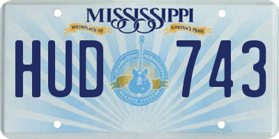 MS license plate HUD743