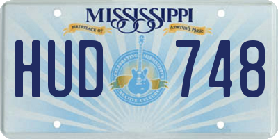 MS license plate HUD748