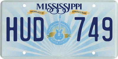 MS license plate HUD749