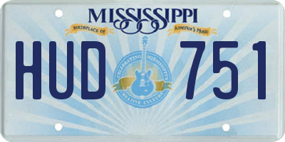 MS license plate HUD751