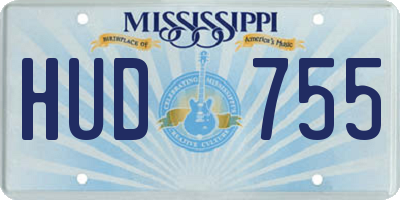 MS license plate HUD755