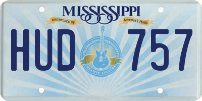 MS license plate HUD757