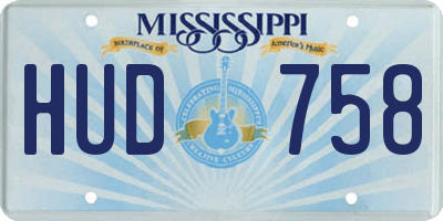 MS license plate HUD758