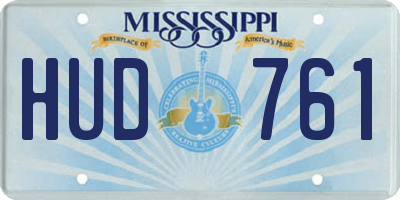 MS license plate HUD761