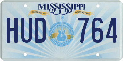 MS license plate HUD764