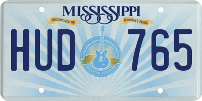 MS license plate HUD765