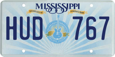 MS license plate HUD767