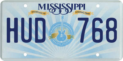 MS license plate HUD768