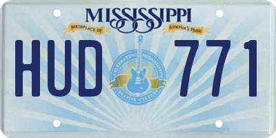MS license plate HUD771