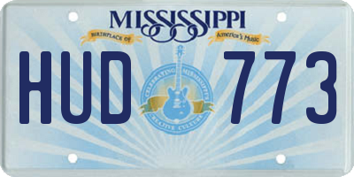 MS license plate HUD773