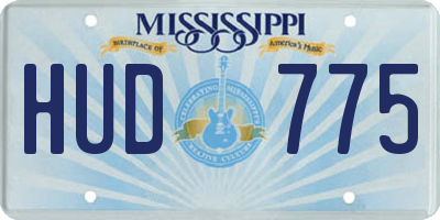 MS license plate HUD775