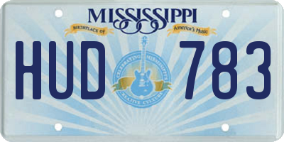MS license plate HUD783