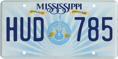 MS license plate HUD785