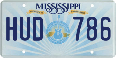 MS license plate HUD786