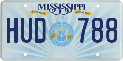 MS license plate HUD788