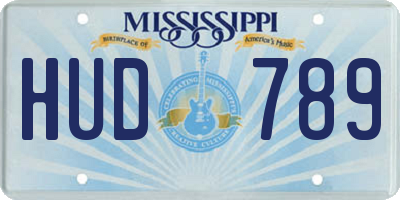 MS license plate HUD789
