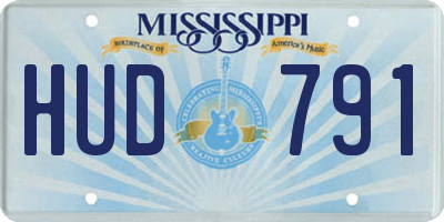 MS license plate HUD791