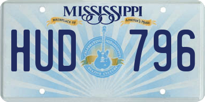 MS license plate HUD796