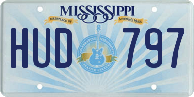 MS license plate HUD797