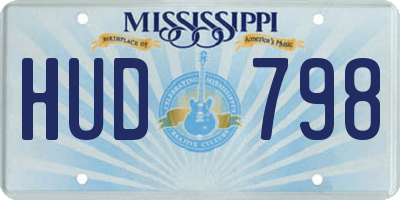 MS license plate HUD798