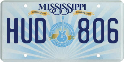 MS license plate HUD806