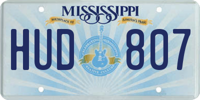 MS license plate HUD807
