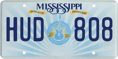 MS license plate HUD808