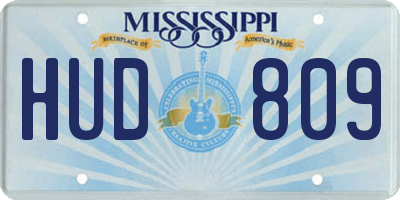 MS license plate HUD809
