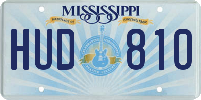 MS license plate HUD810