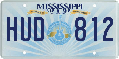 MS license plate HUD812