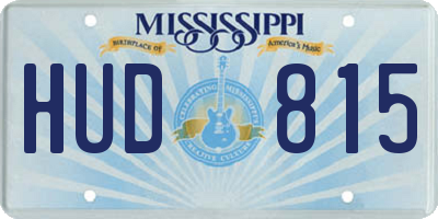 MS license plate HUD815