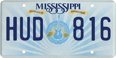 MS license plate HUD816