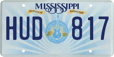 MS license plate HUD817