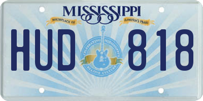 MS license plate HUD818